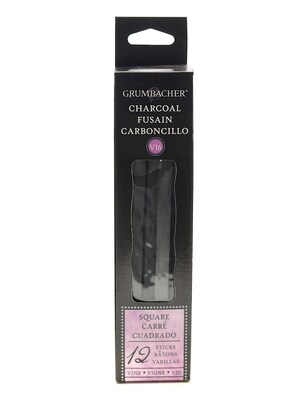 Grumbacher Artists Charcoal Sticks, Medium Square, Pack of 12 [Pack of 2]