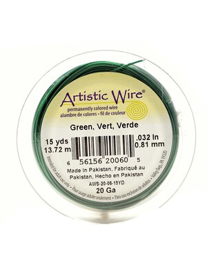 Artistic Wire Spools 15 Yd. Green 20 Gauge [Pack Of 4]