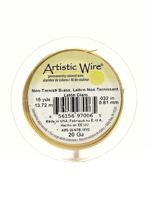 Artistic Wire Spools 15 Yd. Non-Tarnish Brass 20 Gauge [Pack Of 4]