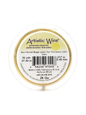 Artistic Wire Spools 30 Yd. Non-Tarnish Brass 26 Gauge [Pack Of 4]