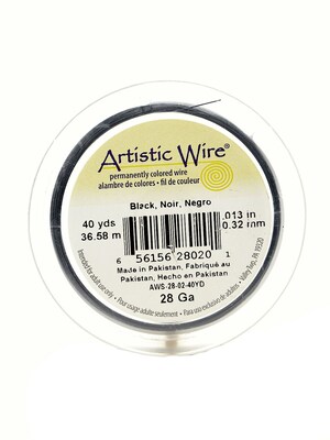 Artistic Wire Spools 40 Yd. Black 28 Gauge [Pack Of 4]