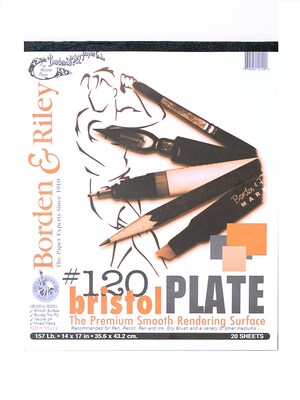Borden And Riley #120 Bristol Pad, 14 X 17, Plate Finish (15332)