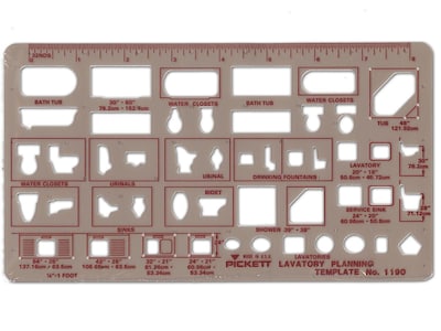 Pickett Plumbing Drafting Templates Lavatory Planning 1/4 In. = 1 Ft.