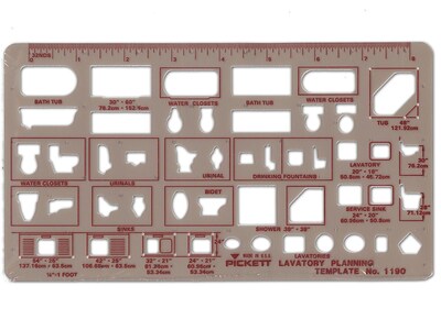 Pickett Plumbing Drafting Templates Lavatory Planning 1/4 In. = 1 Ft.