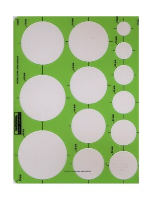 Rapidesign Circle Drafting Templates Metric Extra Large Circles 13 Circles