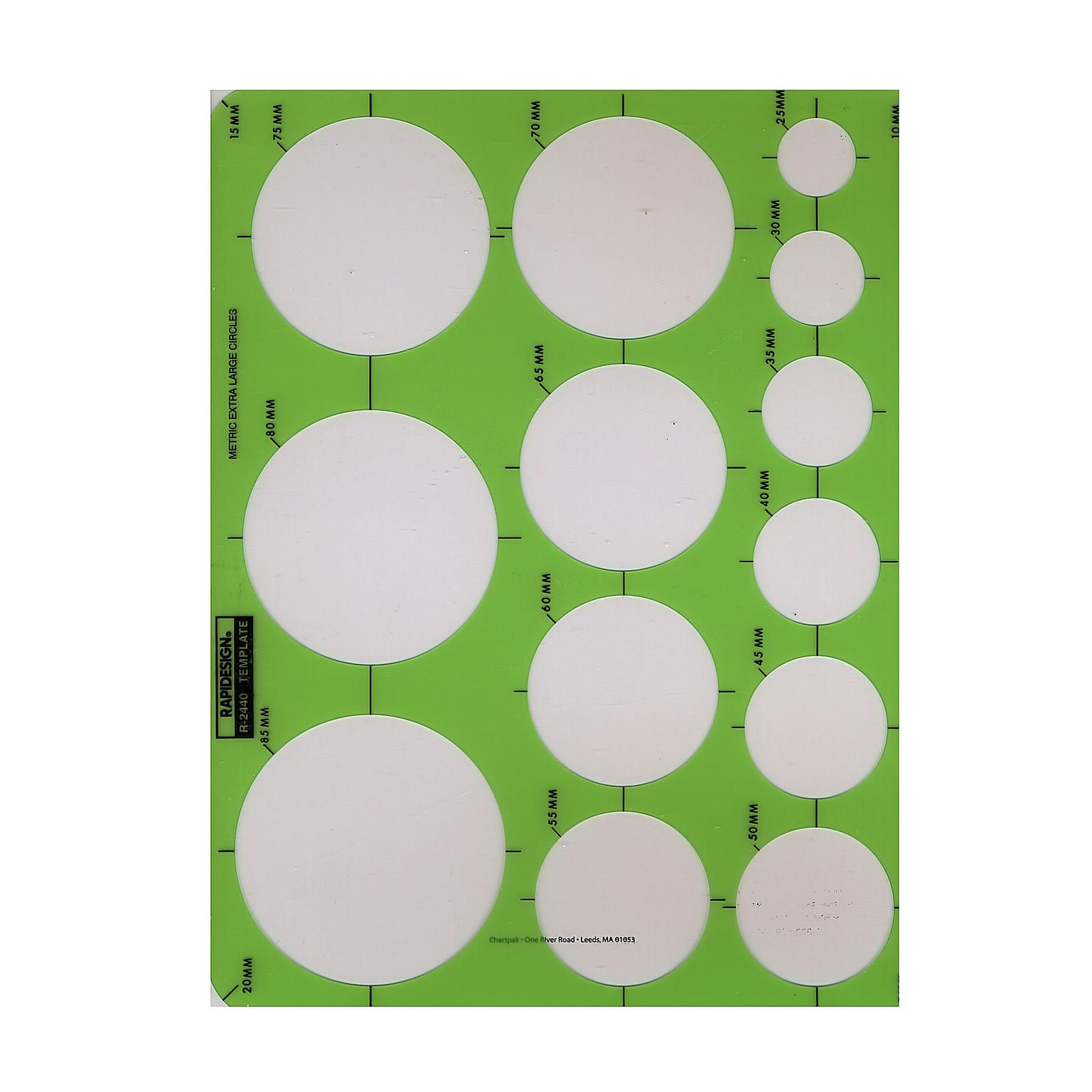 Rapidesign Circle Drafting Templates Metric Extra Large Circles 13 Circles