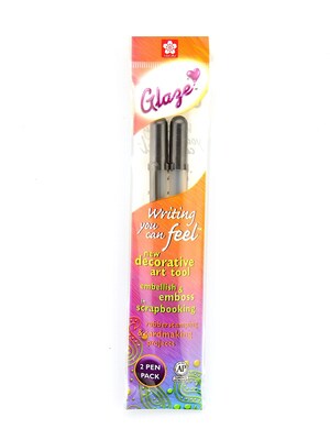 Sakura Gelly Roll Glaze Pens Medium Point, Black Ink, 2/Pack, 6 EA/Pack (43873-PK6)