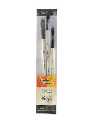 Robert Simmons Simply Simmons Value Brush Sets Chisel Edge Set Set Of 3