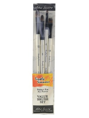 Robert Simmons Simply Simmons Value Brush Sets Fur And Feathers Set Set Of 4