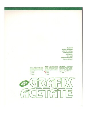 Grafix Matte Acetate Film Pads 0.003 19 in. x 24 in. pad of 25