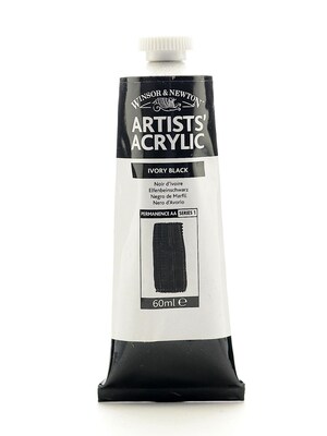Winsor  And  Newton Professional Acrylic Colours Ivory Black 60 Ml 331 [Pack Of 2]
