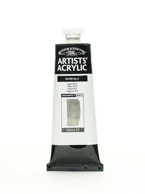 Winsor  And  Newton Professional Acrylic Colours Silver No. 2 60 Ml 624