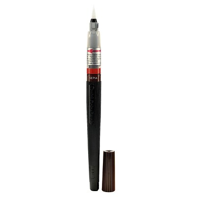 Pentel Color Brush, Sepia Pen, 5/Pack (13998-Pk5)