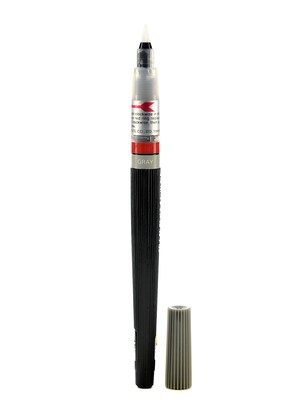 Pentel Color Brush, Gray Pen, 5/Pack (19253-Pk5)