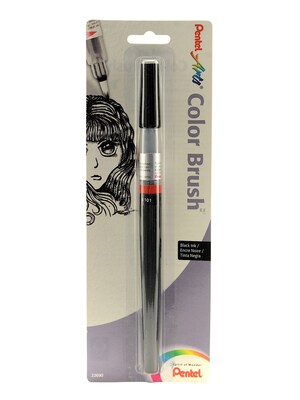 Pentel Color Brush Water Based Black Pen [Pack Of 5]
