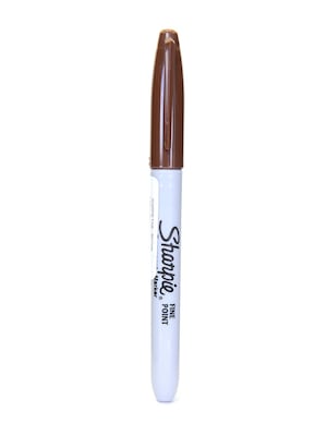 Sharpie Permanent Marker, Fine Tip, Brown, 24/Pack (30007)