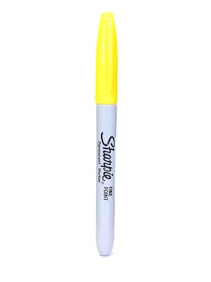 Sharpie Permanent Markers, Fine Tip, Yellow, 24/Pack (30005)