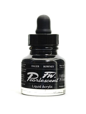 Daler-Rowney Fw Pearlescent And Shimmering Liquid Acrylic Black 1 Oz. [Pack Of 2]