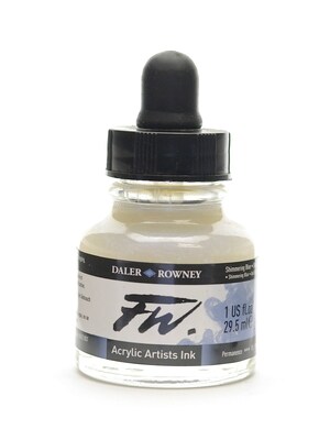 Daler-Rowney FW Pearlescent And Shimmering Liquid Acrylic, Shimmering Blue, 1oz, 2/Pk