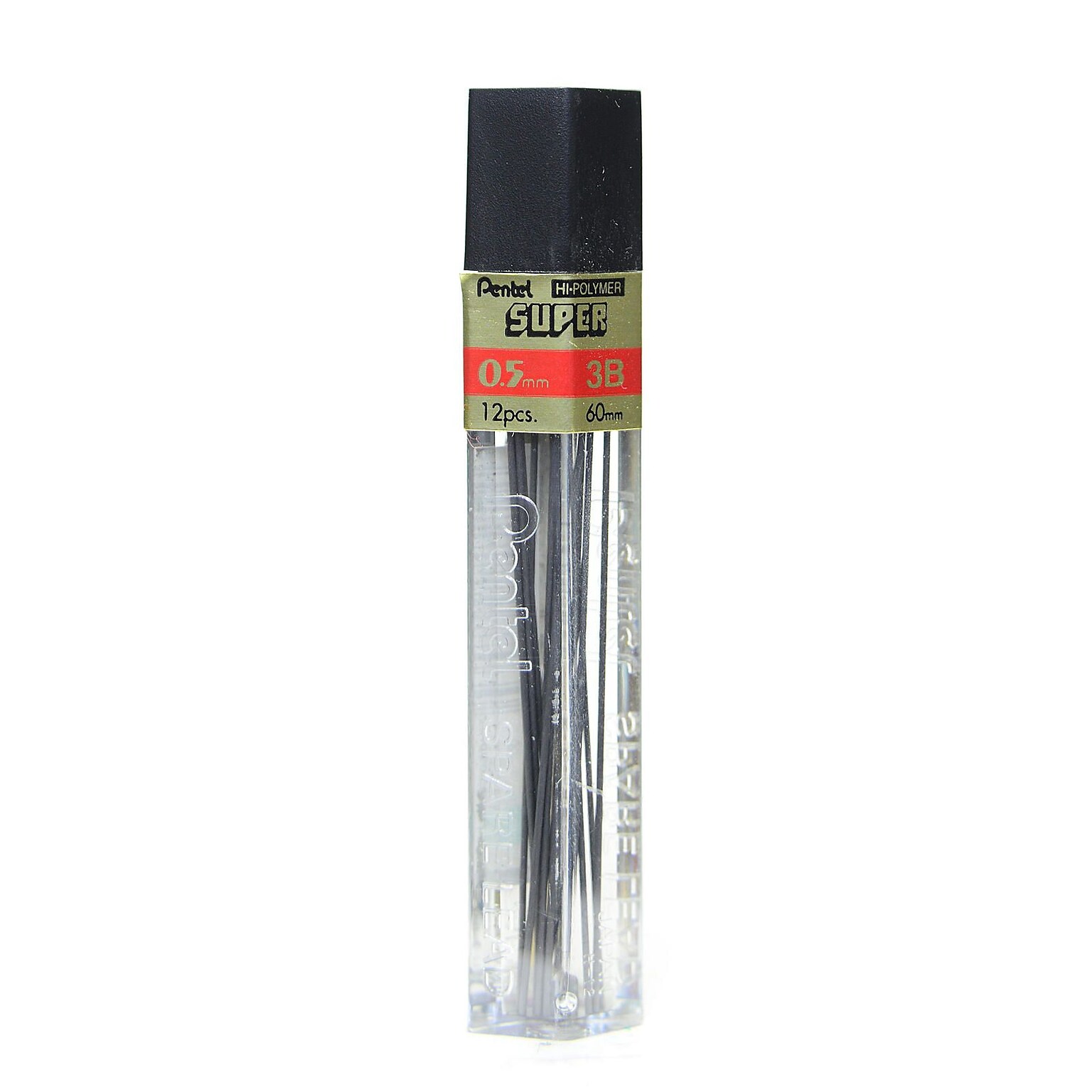 Pentel Super Hi-Polymer Refill Leads 3B 0.5 mm tube of 12 [Pack of 24]