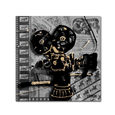 Trademark Fine Art Roderick Stevens Movie Camera 14 x 14 (RS1002-C1414GG)