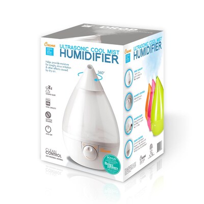 Crane Drop Ultrasonic Cool Mist Humidifier White (EE-5301W)