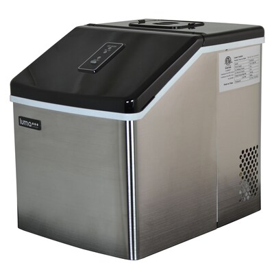 Luma Comfort Portable Clear Ice Maker; 28 lbs/Day, Stainless Steel & Black (IM200SS)