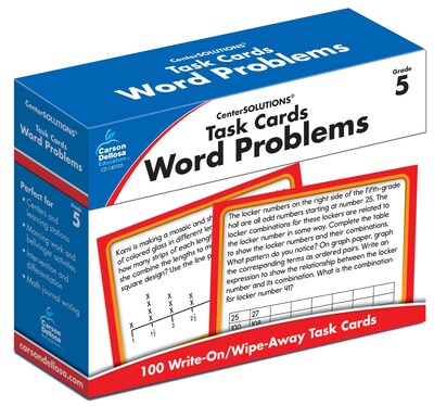 Carson-Dellosa Task Cards: Word Problems Grade 5 Learning Cards (140105)