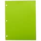 JAM Paper 8.5" x 11" 3 Hole Punch Multipurpose Paper, 24 lbs., Ultra Lime Green, 100 Sheets/Pack (354428160)