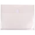 JAM Paper® Plastic Envelopes with Hook & Loop Closure, 9.75 x 13 with 1 Inch Expansion, Clear, 12/Pa