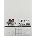 JAM Paper Hand Written Address Label, 2 x 4, White, 10 Labels/Sheet, 12 Sheets/Pack (4062901)