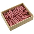 JAM Paper® Wood Clip Clothespins, Medium 1 1/8 Inch, Pink Clothes Pins, 50/Pack (230726778)