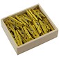 JAM Paper® Wood Clip Clothespins, Small 7/8 Inch, Yellow Clothes Pins, 50/Pack (230726885)