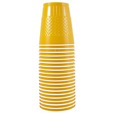 JAM Paper® Plastic Party Cups, 12 oz, Yellow, 20 Glasses/Pack (255523919)