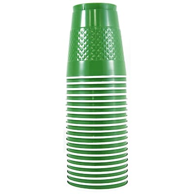 JAM Paper® Plastic Party Cups, 12 oz, Green, 20 Glasses/Pack (255528205)