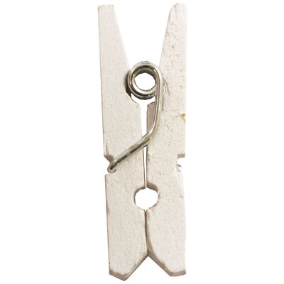 JAM Paper® Wood Clip Clothespins, Small 7/8 Inch, White Clothes Pins, 50/Pack (2230717360)