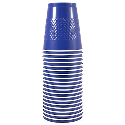 JAM Paper® Plastic Party Cups, 12 oz, Blue, 20 Glasses/Pack (2255520701)