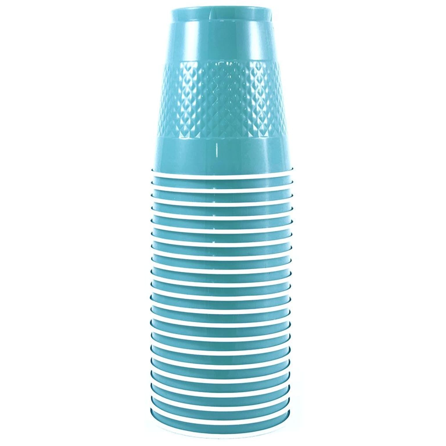 JAM Paper® Plastic Party Cups, 12 oz, Sea Blue, 20 Glasses/Pack (2255520702)