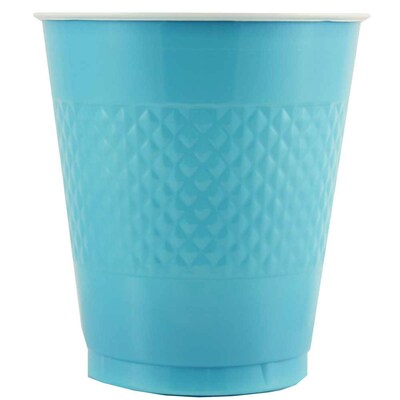 JAM Paper® Plastic Party Cups, 12 oz, Sea Blue, 20 Glasses/Pack (2255520702)
