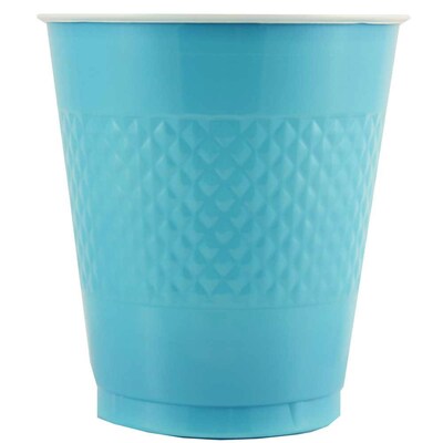 JAM Paper® Plastic Party Cups, 12 oz, Sea Blue, 20 Glasses/Pack (2255520702)