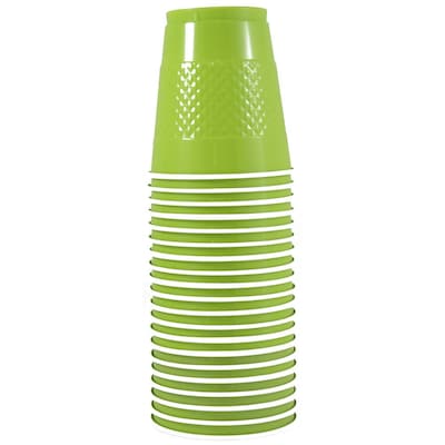 Jam Paper Plastic Cups - 12 oz - Lime Green - 20/Pack