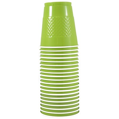 Jam Paper Plastic Cups - 12 oz - Lime Green - 20/Pack