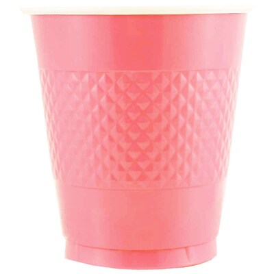 JAM Paper® Plastic Party Cups, 12 oz, Baby Pink, 20 Glasses/Pack (2255520705)
