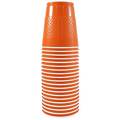 JAM Paper Plastic Party Cups, 12 oz, Orange, 20 Glasses/Pack (2255520706)