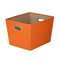 Honey Can Do Medium Decorative Storage Tote with Handles Orange (SFT-03066)