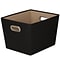 Honey Can Do Medium Decorative Storage Tote with Handles Black (SFT-03072)