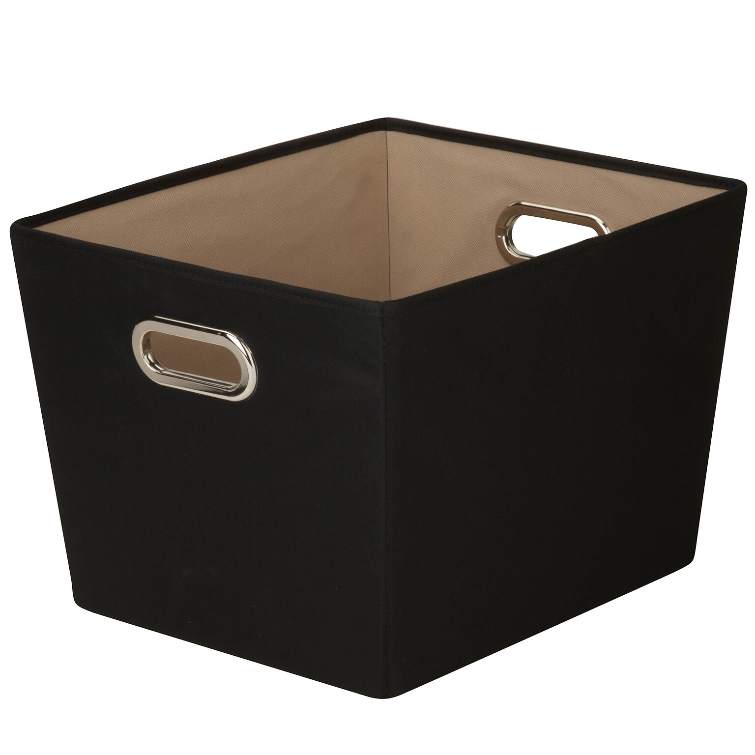 Honey Can Do Medium Decorative Storage Tote with Handles Black (SFT-03072)