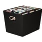 Honey-Can-Do Large Decorative Storage Tote with Handles, Black (SFT-03073)