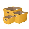 Honey Can Do Decorative Storage Tote Kit with Handles Yellow 3/Set (SFTZ03590)