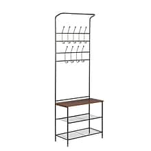 Honey-Can-Do Entryway Storage Valet, Black/Cherry (SHF-03423)